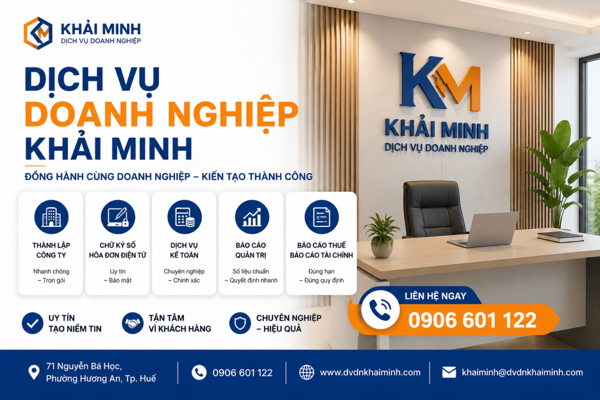 Dịch vụ doanh nghiệp Khải Minh tại Huế